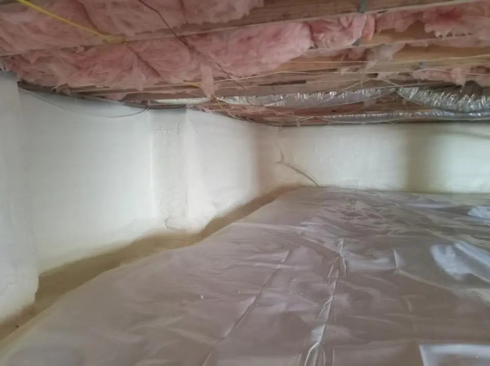 Crawl space encapsulation with closed-cell spray foam for Attic Insulation in Martinsburg